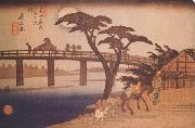 Hiroshige, Ando, Moonlight,Nagakubo (nn03)
